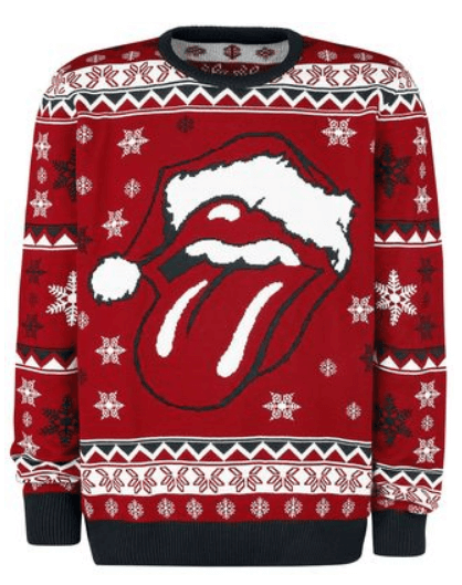 Rolling Stones julesweater i rød