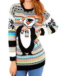 julesweater med pingvin