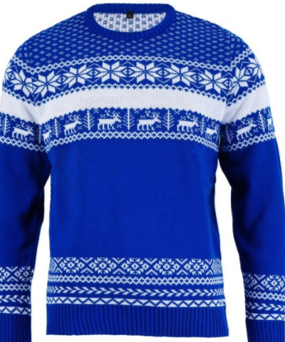 nordic-julesweater En lækker blå nordic juletrøje