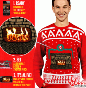 En fed Knitrende ildsted julesweater